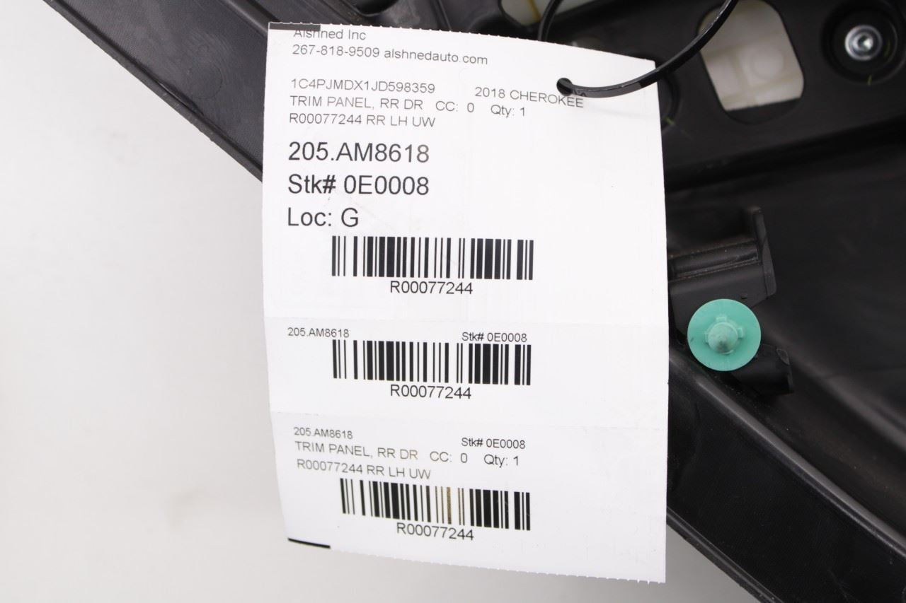 2017-2018 Jeep Cherokee Limited Rear Right Side Door Trim Panel 6MD242X9AA OEM - Alshned Auto Parts