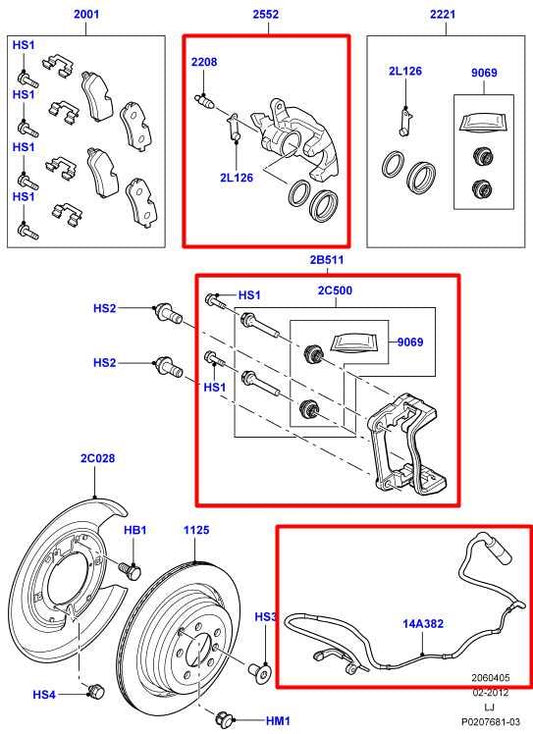 10-12 Land Rover Range Rover HSE 5.0L 4WD Rear RH and LH Side Brake Disc Caliper - Alshned Auto Parts