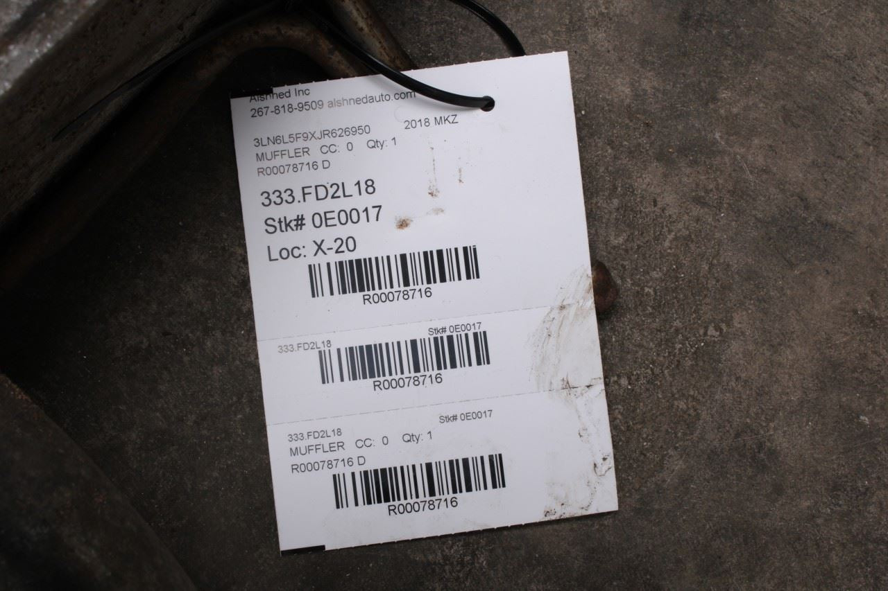 17-20 Lincoln MKZ Reserve 2.0L AWD Rear Exhaust Muffler HS7Z-5F250-C OEM *ReaD* - Alshned Auto Parts