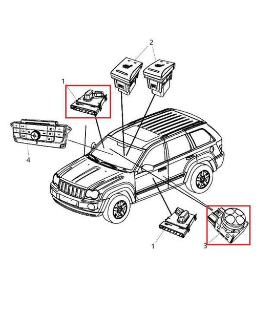 10-21 Jeep Grand Cherokee Overland FR Right Power Seat Control Switch 56049432AE - Alshned Auto Parts