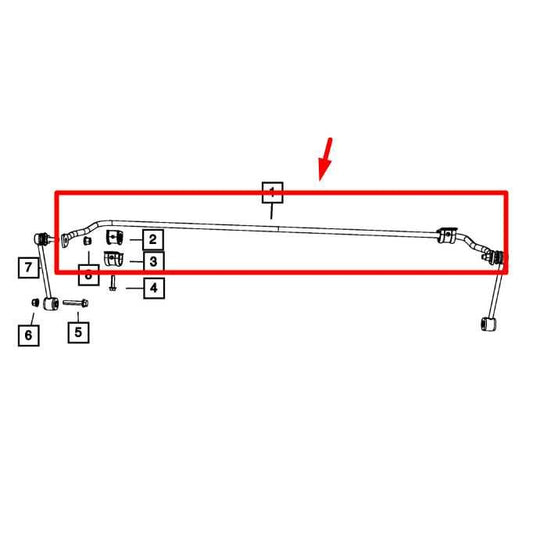 2007-2018 Jeep Wrangler 4WD Rear Stabilizer Sway Anti-Roll Bar 68067125AA OEM - Alshned Auto Parts