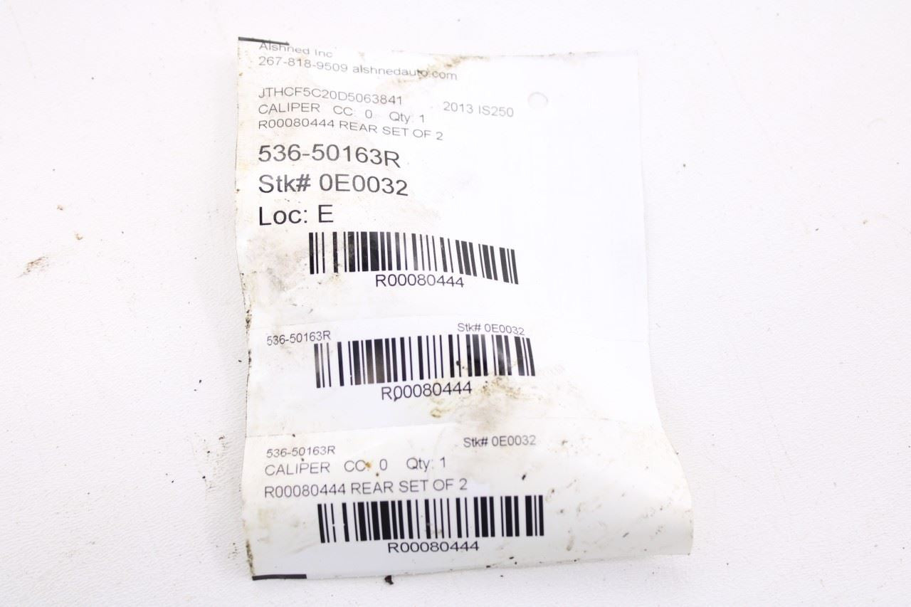 12-13 Lexus IS250 AWD Rear RH and LH Side Brake Disc Caliper Set 47830-53052 OEM - Alshned Auto Parts