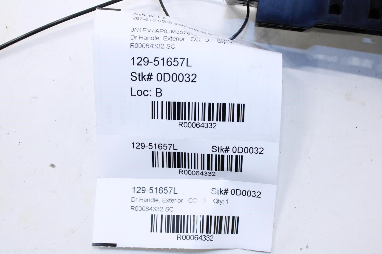 14-23 Infiniti Q50 Luxe RWD Rear Left Side Door Exterior Handle 82640-4GA4A OEM - Alshned Auto Parts