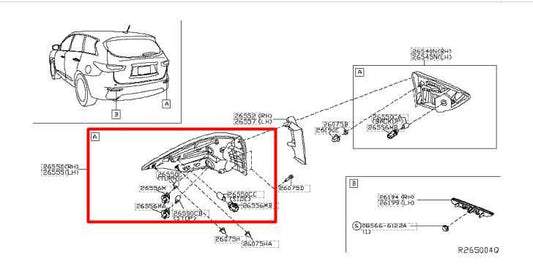16-20 Nissan Pathfinder Rear Right Side Outer Tail Light Lamp 26550-9PF0A *ReaD* - Alshned Auto Parts