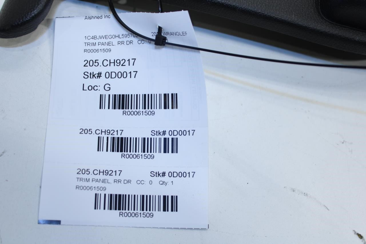 2011-2017 Jeep Wrangler Sahara Rear Left Driver Side Door Trim Panel 1QJ39DX9AF - Alshned Auto Parts