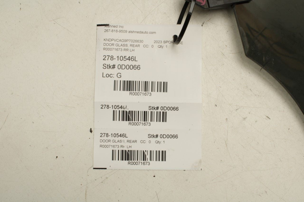 2023-2025 Kia Sportage Hybrid EX Rear Left Side Door Window Glass 83410-P1010 - Alshned Auto Parts