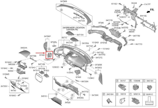 20-25 KIA Soul LX Front Left Driver Side Dash Outer Air Vent Grille 97480-K0000 - Alshned Auto Parts