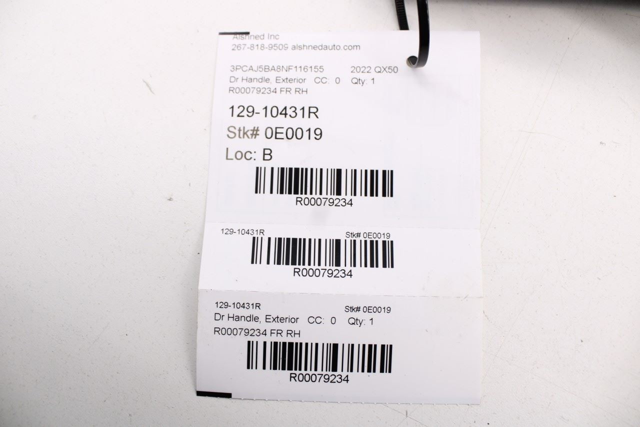 2019-25 Infiniti QX50 Luxe 2.0L Front Passenger Right Side Door Exterior Handle - Alshned Auto Parts