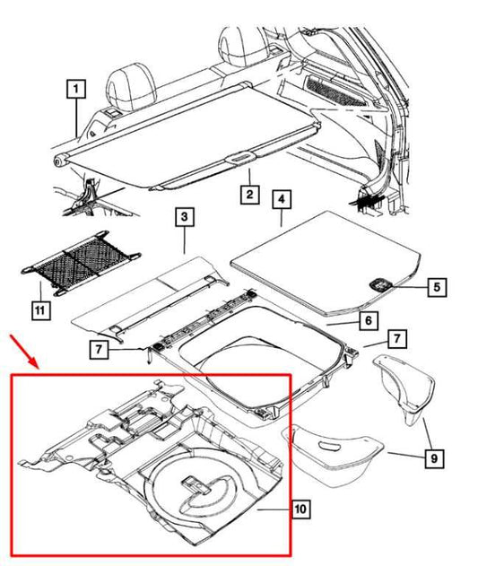 11-19 Jeep Grand Cherokee Rear Trunk Cargo Floor Carpet Cover 1NX98DX9AG *ReaD* - Alshned Auto Parts