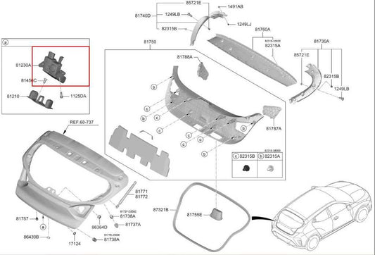 2019-21 Hyundai Veloster Rear Liftgate Tailgate Latch Lock Actuator 81230-J3000 - Alshned Auto Parts