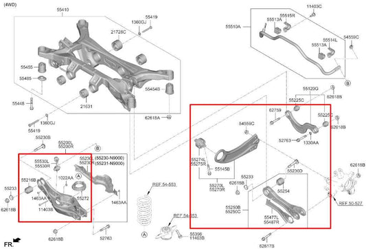 23-25 Kia Sportage Hybrid EX AWD Rear Suspension Right Side Control Arm Set of 4 - Alshned Auto Parts