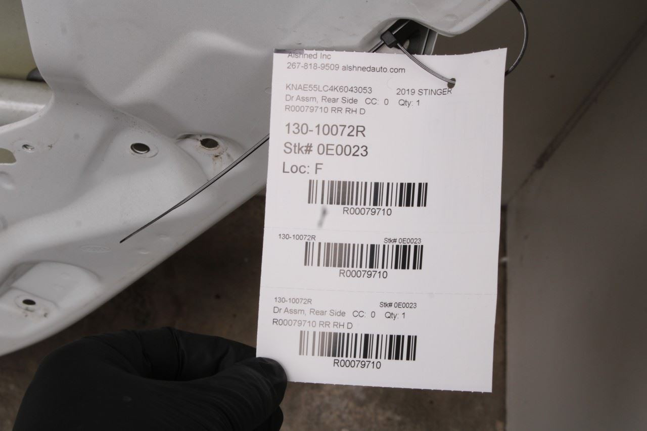 2018-23 Kia Stinger GT2 AWD Rear Right Side Door Shell Panel 77004-J5000 *ReaD* - Alshned Auto Parts