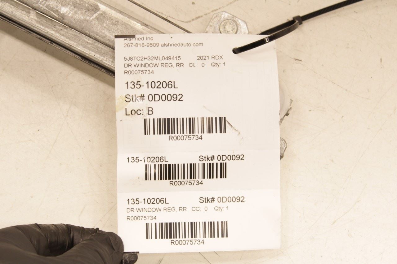 2019-2025 Acura RDX SH-AWD Rear Left Driver Side Door Window Regulator w/ Motor - Alshned Auto Parts