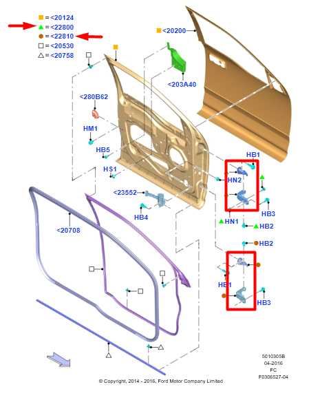 2015-24 Ford F150 XL Front RH Side Door Hinge Upper and Lower FL3Z-1622800-B OEM - Alshned Auto Parts