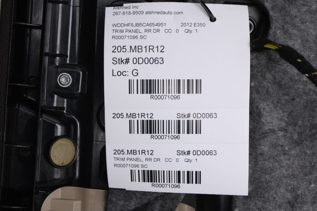 2010-13 Mercedes-Benz E350 Sport 4Matic Rear Left Door Trim Panel 21273001708P65 - Alshned Auto Parts
