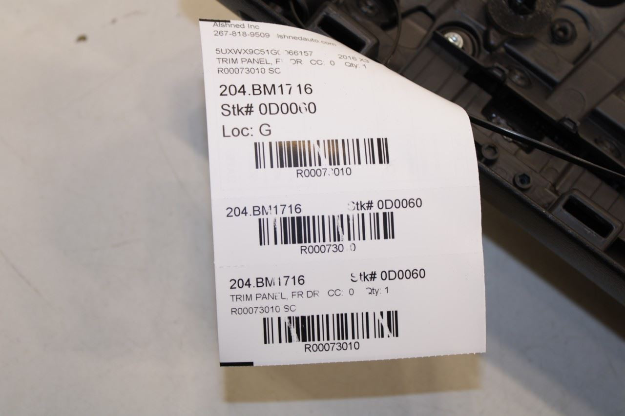 2011-2017 BMW X3 xDrive28i Front Left Driver Door Trim Panel 51417394527 OEM - Alshned Auto Parts