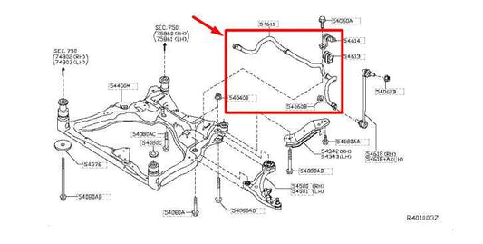 2014-2020 Infiniti QX60 Front Stabilizer Sway Anti Roll Bar 54611-3JA0B OEM - Alshned Auto Parts