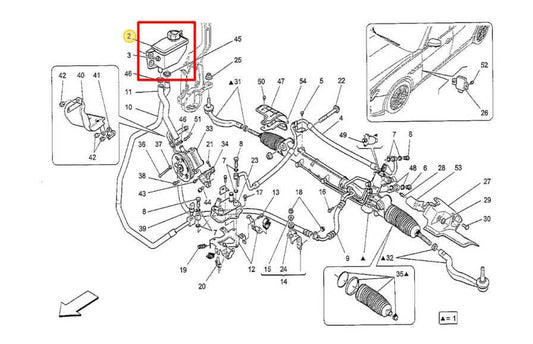 2014-17 Maserati Ghibli S Q4 3.0L Power Steering Reservoir Bottle 670004538 OEM - Alshned Auto Parts