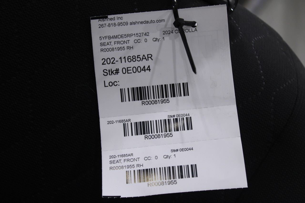 22-24 Toyota Corolla LE Front Passenger Right Side Seat Complete 71610-02470 OEM - Alshned Auto Parts