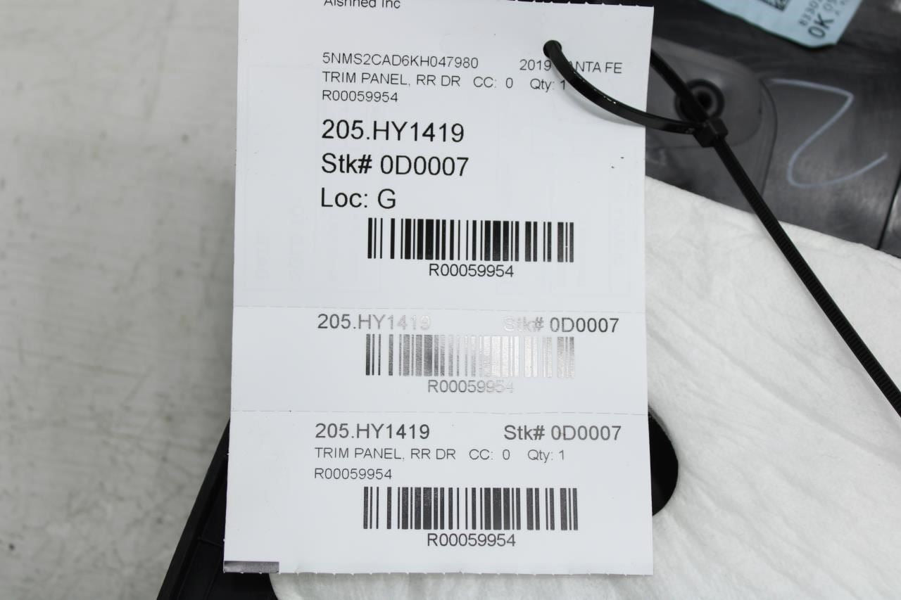 2019-2020 Hyundai Santa Fe Rear Left Driver Side Door Trim Panel 83301-S2350-NNB - Alshned Auto Parts