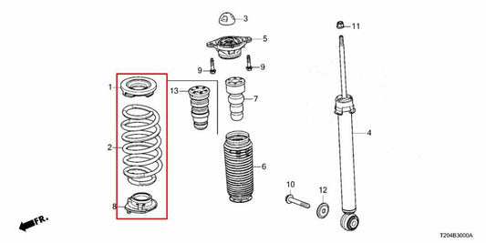 2022-2026 Honda Civic Sport Rear Right and Left Side Suspension Coil Spring Set - Alshned Auto Parts