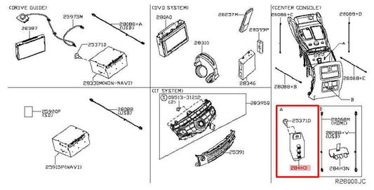 2016-19 Infiniti QX60 Center Console AUX USB Jack w/ Navigation Map Card Reader - Alshned Auto Parts
