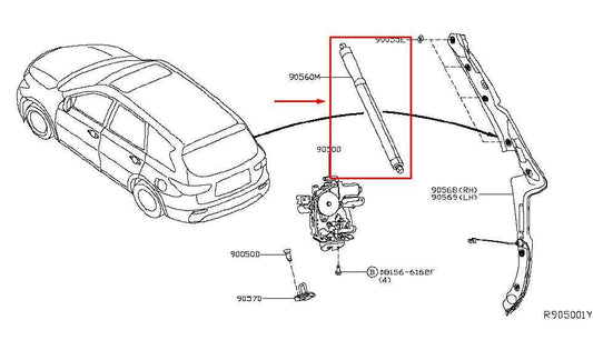 2016-19 Infiniti QX60 Rear RH and LH Liftgate Power Lift Cylinder Strut Set of 2 - Alshned Auto Parts