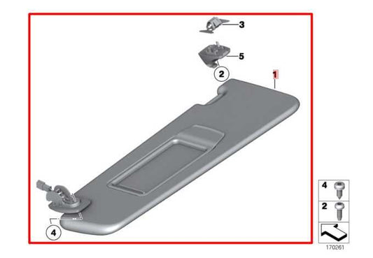 2010-15 BMW 750i xDrive Front RH and LH Side Sun Visor Set w/ Illuminated Mirror - Alshned Auto Parts