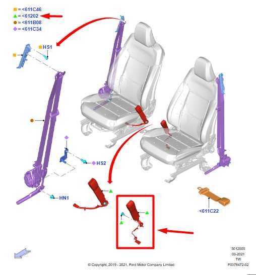 20-25 Ford Explorer Front Left Driver Side Seat Belt Buckle KS7Z-5461203-CA OEM - Alshned Auto Parts