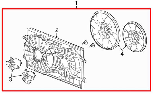 2004-2012 Chevrolet Malibu Dual Radiator Cooling Fan Motor Assembly 15788745 OEM - Alshned Auto Parts