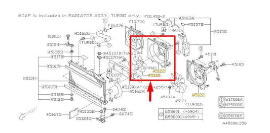 2009-13 Subaru Forester X 2.5L LH Radiator Cooling Fan Motor Assy 45122AG001 OEM - Alshned Auto Parts