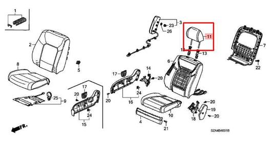 2009-11 Honda Pilot EX-L Front Right or Left Side Seat Headrest 81140-SZA-A41ZC - Alshned Auto Parts