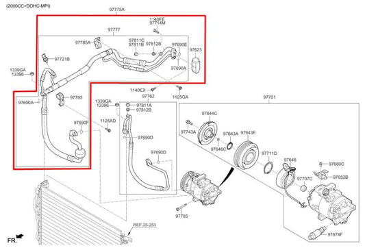 2016-18 Hyundai Elantra 2.0L AC Conditioning Suction and Liquid Hose Line *ReaD* - Alshned Auto Parts
