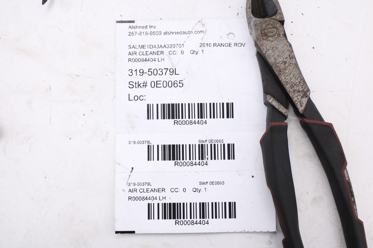 10-12 Land Rover Range Rover HSE 5.0L Left Side Air Intake Cleaner w/ Duct Tube - Alshned Auto Parts