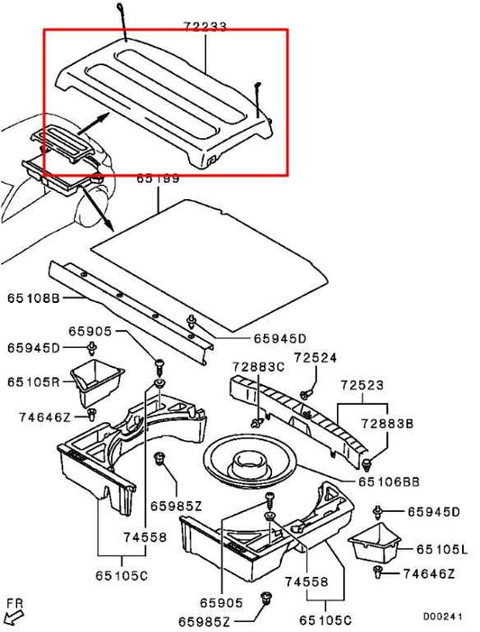 2018-25 Mitsubishi Outlander Sport SE 2.0L 4WD Rear Trunk Parcel Shelf 7237A177 - Alshned Auto Parts