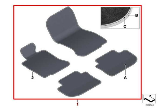 13-15 BMW 750i xDrive Right and Left Side Interior Carpet Floor Mats Set *ReaD* - Alshned Auto Parts