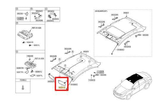 09-14 Hyundai Sonata Front Driver LH Side Sun Visor w/ Mirror 85201-3Q020-TX OEM - Alshned Auto Parts
