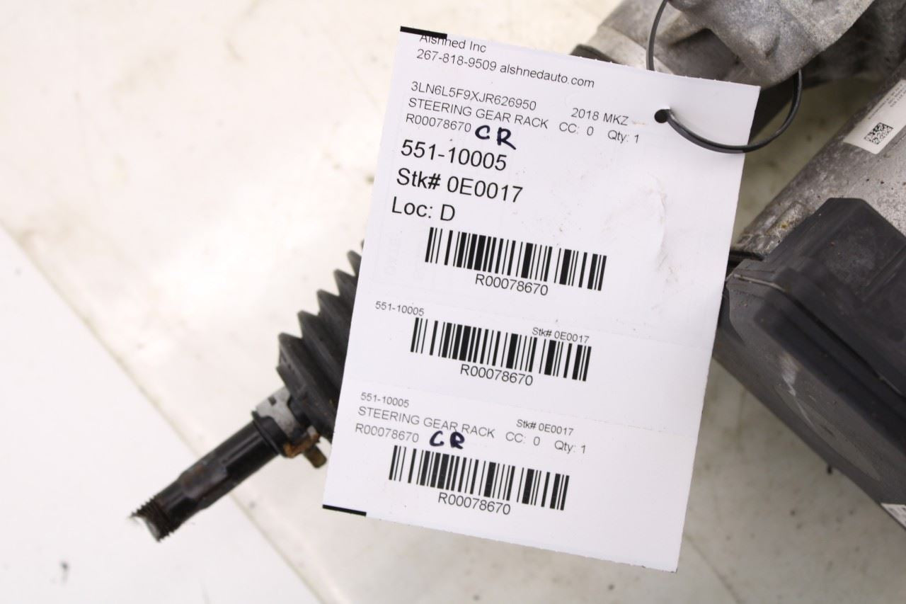 2017-2018 Lincoln MKZ Reserve AWD Steering Gear Rack and Pinion 32K *ReaD* - Alshned Auto Parts