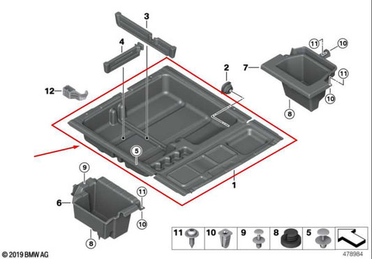 2011-2017 BMW X3 xDrive28i Rear Luggage Floor Storage Compartment 51479175118 - Alshned Auto Parts