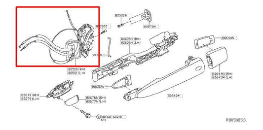 2013-2018 Nissan Pathfinder Front Right Door Lock Latch Actuator 80500-3KA0B OEM - Alshned Auto Parts