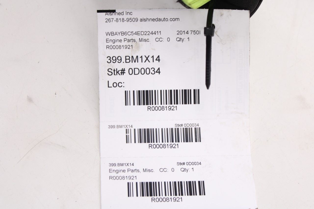 2010-2015 BMW 750i xDrive Auxiliary Water Pump w/ Turbocharger Coolant Line Hose9