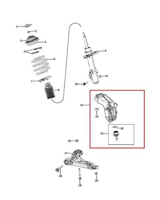 2014-2018 Jeep Cherokee Limited Front Left Side Spindle Knuckle Hub 4877889AF - Alshned Auto Parts