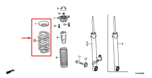 18-22 Honda Accord FWD Rear RH and LH Suspension Coil Spring Pair 52441-TVA-A03 - Alshned Auto Parts