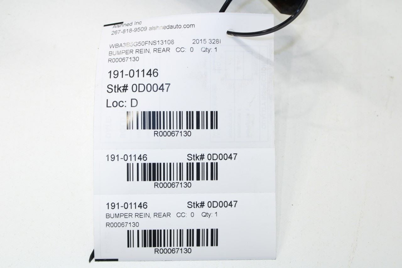 13-16 BMW 328i xDrive SULEV Rear Bumper Reinforcement Impact Bar 51-12-7-256-928 - Alshned Auto Parts