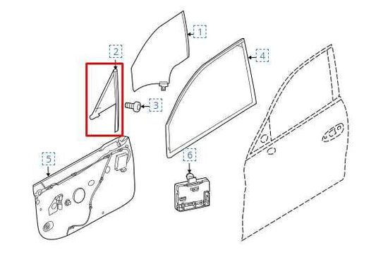 14-16 Porsche Panamera 4 Front RH Door Quarter Vent Window Glass 970-542-312-05 - Alshned Auto Parts