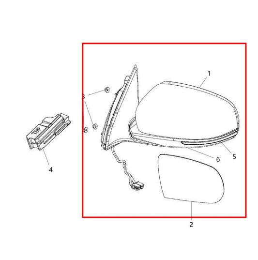 2014-21 Jeep Cherokee Sport Passenger Right Side Rear View Mirror 68164058AD OEM - Alshned Auto Parts