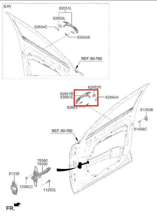 21-23 Kia Sorento X-Line SX Prestige Front Passenger Right Door Exterior Handle - Alshned Auto Parts