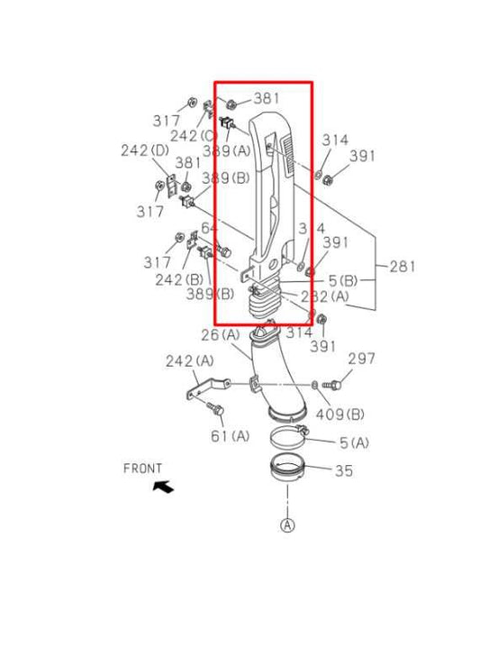 2012-20 Isuzu NPR HD 6.0L RWD Air Intake Cleaner Transfer Tube 8-98000-230-5 OEM - Alshned Auto Parts
