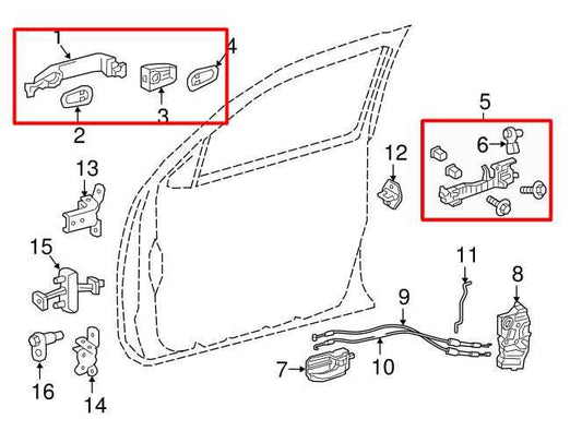 2016-2022 Toyota Tacoma Front Right Side Door Exterior Handle 69211-0E010-B4 OEM - Alshned Auto Parts