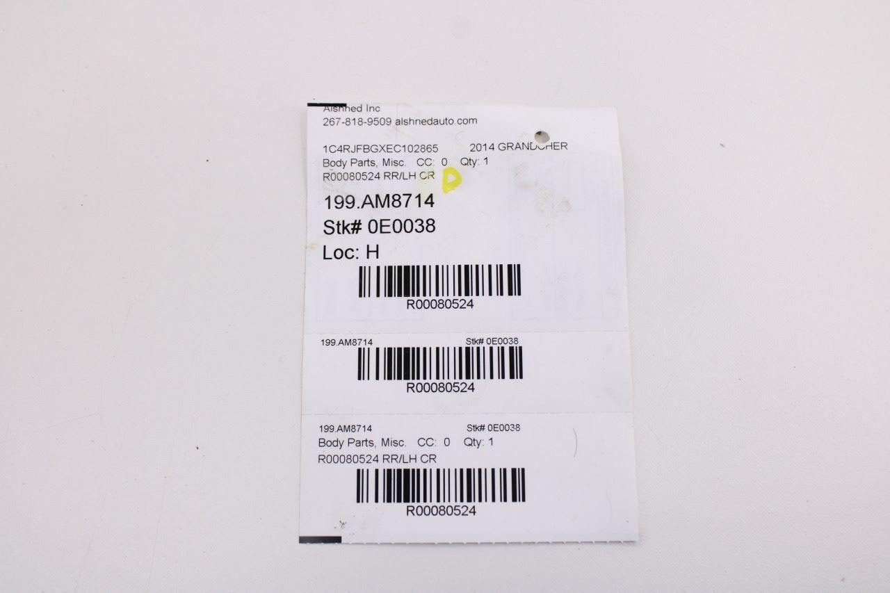 2011-15 Jeep Grand Cherokee RR LH Door Belt Outer and Inner Weatherstrip *ReaD* - Alshned Auto Parts